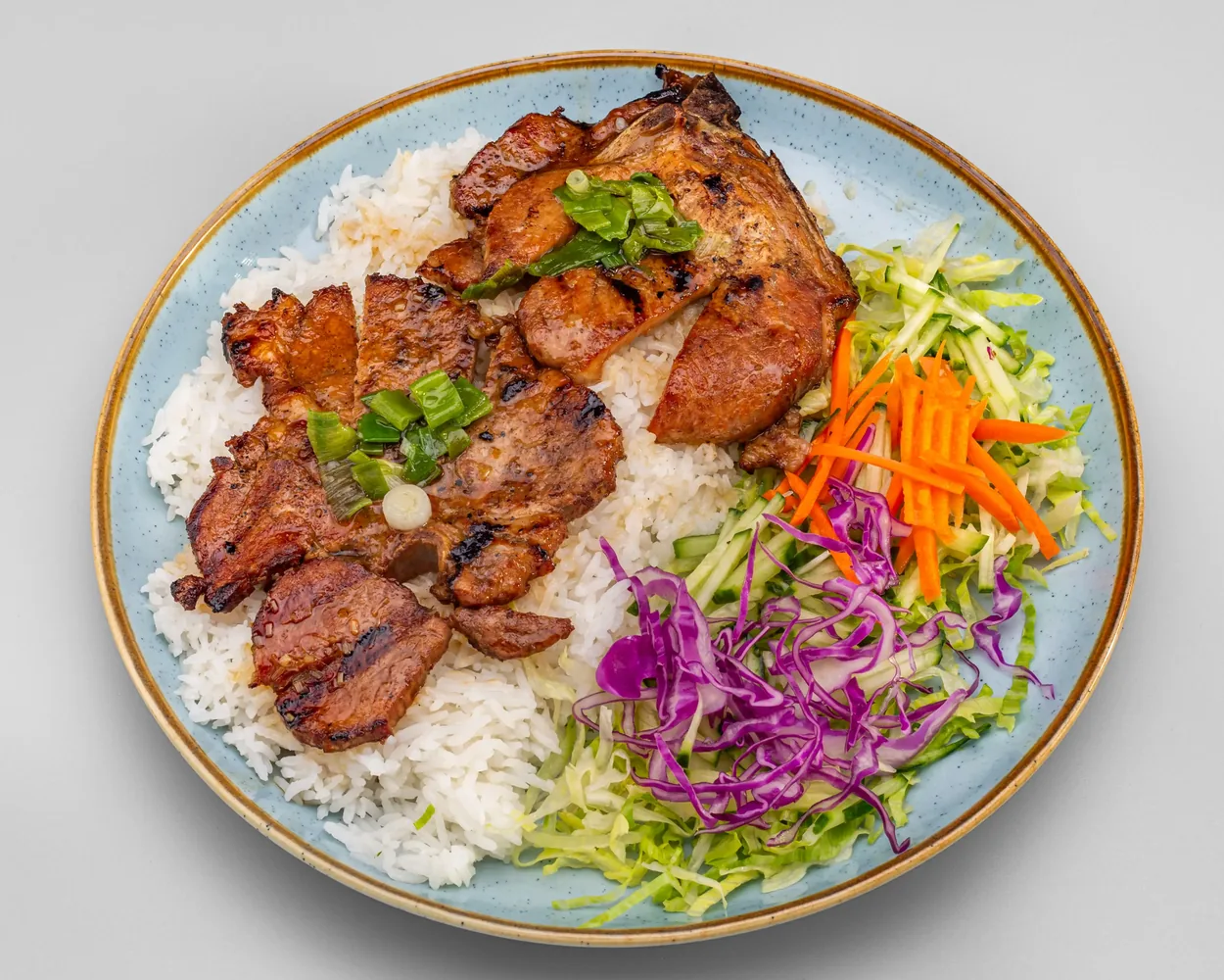 Grilled Pork Chop Rice Plate (Cơm Sườn Nướng) at Bloom Vietnamese Bistro in Shawnessy, Calgary